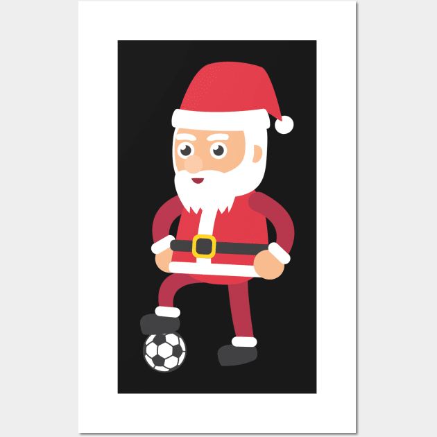 Santa Claus Soccer Christmas Gift Wall Art by RJCatch